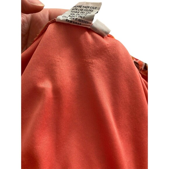 Colorful Skirt Womens Size 16 Orange Red Brown Flirty Pull On Flowy Beach Party - Picture 8 of 9